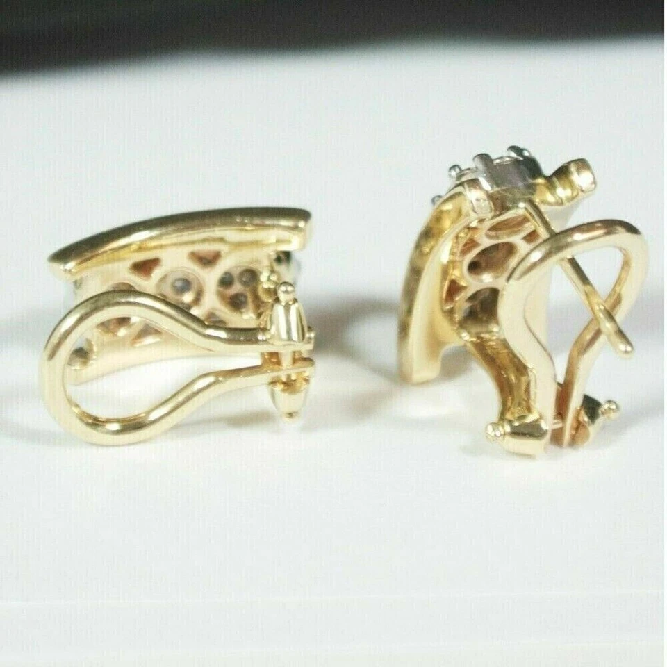 2.00 Ct Round Cut Moissanite Huggie Hoop Earrings 14K Yellow Gold Plated - Image 2 of 4