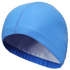 Swimming Cap Elastic Waterproof PU Fabric Protect Ears long Hair for Men  Women
