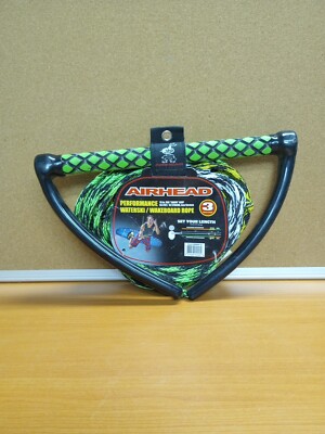 Airhead 3 Section Performance Wakeboard Rope Custom Length 65' Total 15'' Handle.