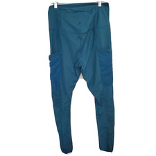 Glyder Flash Womens High Waisted Leggings Size L Dark Teal w/Pockets Gym Workout