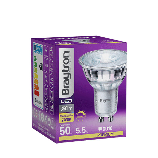 Pack ampoule LED GU10 5.5W variable pour remplacer vos spots halogènes 50W