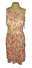 New Dress GIANNI BiNI Natalia Venus-1-Shoulder Sun Tiered Pleats MSRP-$158.00 2