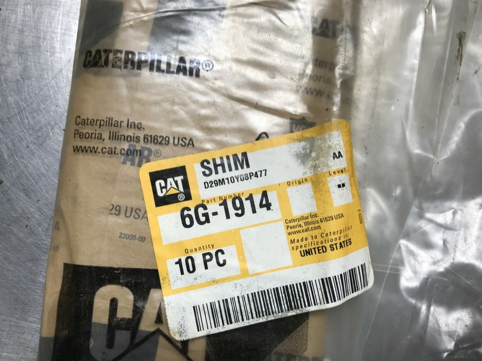 6G1914 GENUINE CAT SHIM .76MM / .030 IN THICK QTY of 2 CATERPILLAR 6G ...