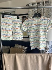 Gap Kids Size 12 Organically Grown Cotton 2-Piece Sharks Sleepwear/Pajama Set