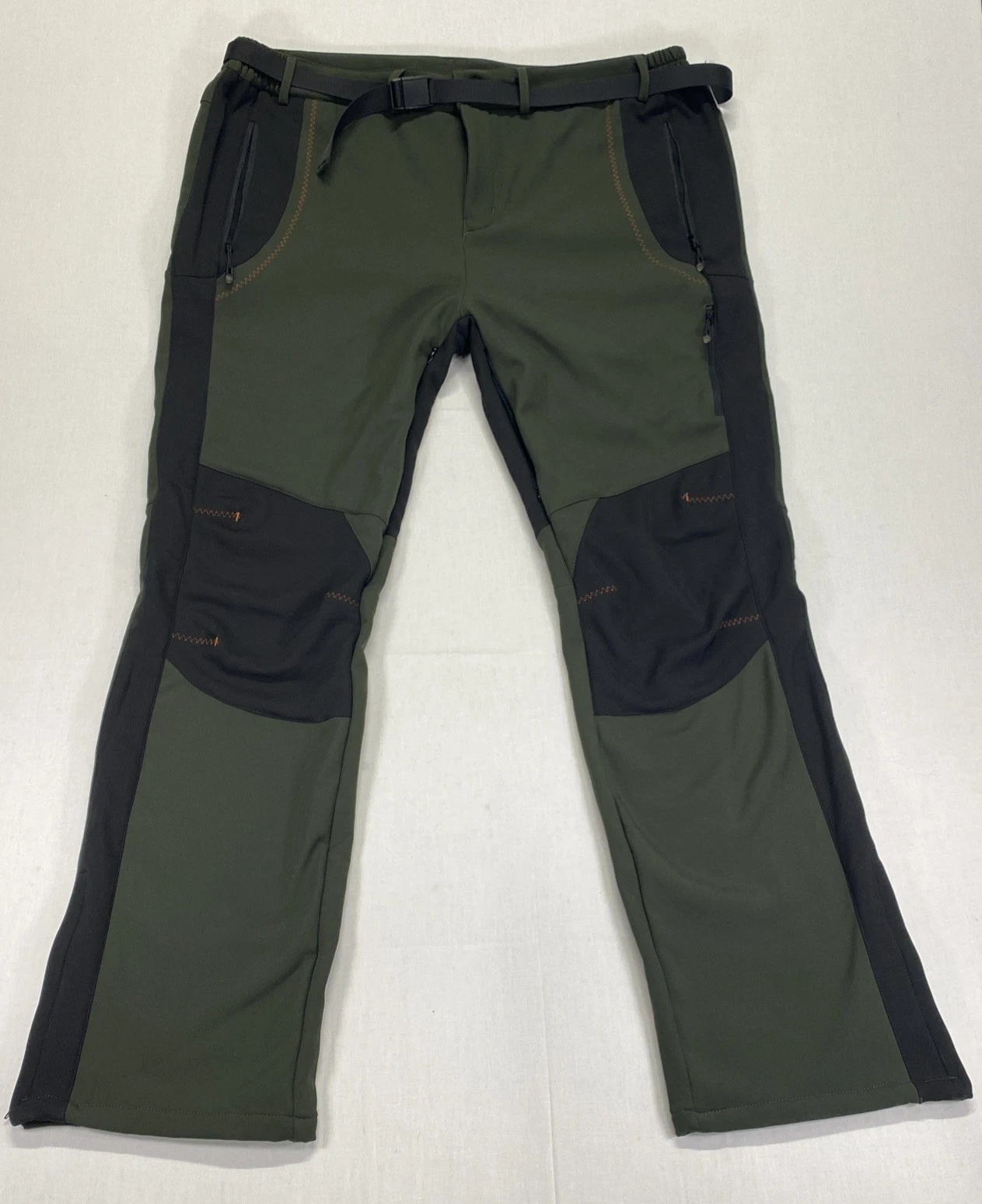 Gash Hao Mens Pants 40X 32 Green Fleece Lined Snowboard Hiking Outdoors New