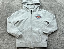 Vans Hoodie Youth 6 Gray Full Zip Fleece Snake Logo 1966 Graphic Sweatshirt