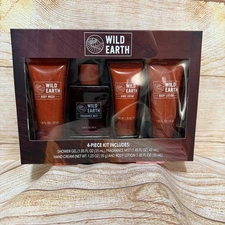 Wild Earth 4Pc Bath Kit Shower Gel Fragrance Mist Body Lotion Hand Cream Set