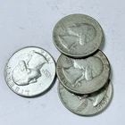 WASHINGTON SILVER QUARTERS LOT OF 4, 90% SILVER CIRCULATED COINS FREE SHIP #9013