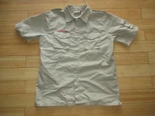 Boy Scouts Shirt Adult L Beige Tan BSA Uniform Button Up Short Sleeve Scouting