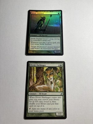 MTG Nettle Sentinel - Foil, Moderate Play, English Eventide + Elvish Harbinger