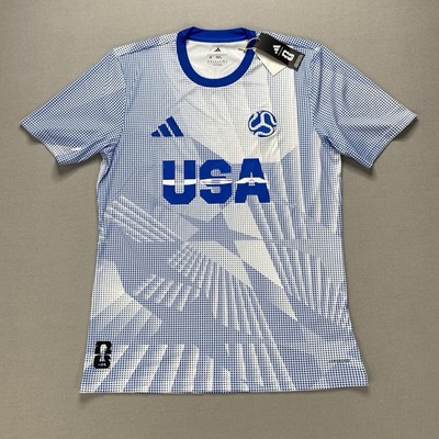 JI7635 Adidas USMNT 2026 FIFA World Cup USA Jersey White Blue Men s Size M NWT