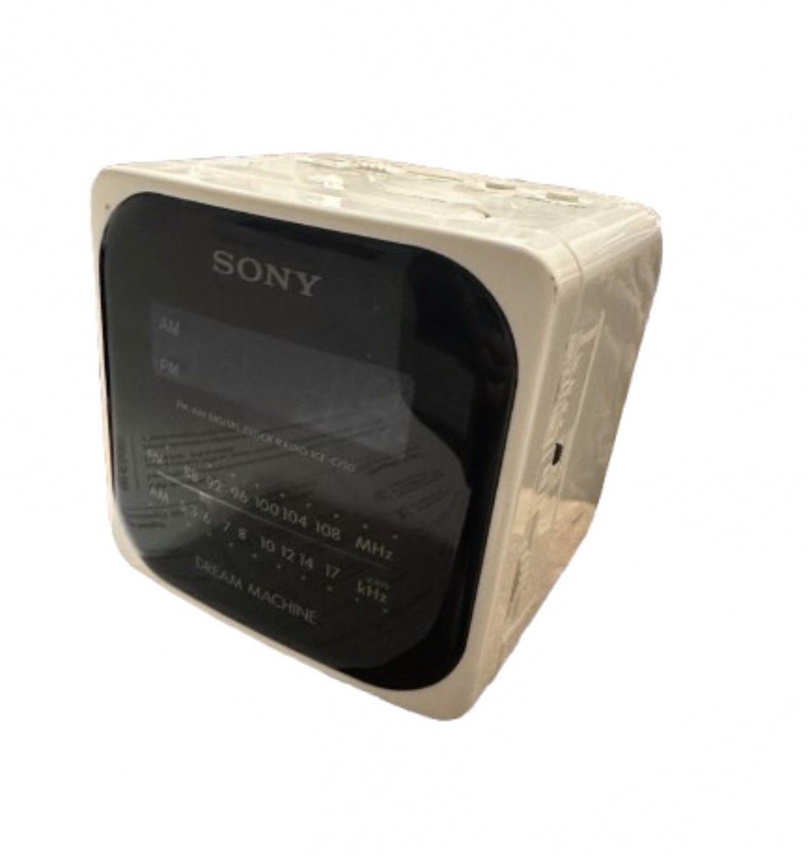 Vintage Sony ICF-C120 Dream Machine White Cube AM/FM Alarm Radio