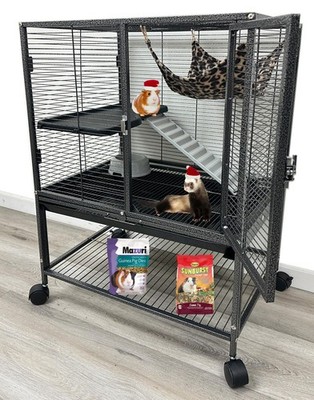 Small Animal Critter Cage Two Tier 1/2 Inch Bar Spacing Model 70718 Deluxe Tiers