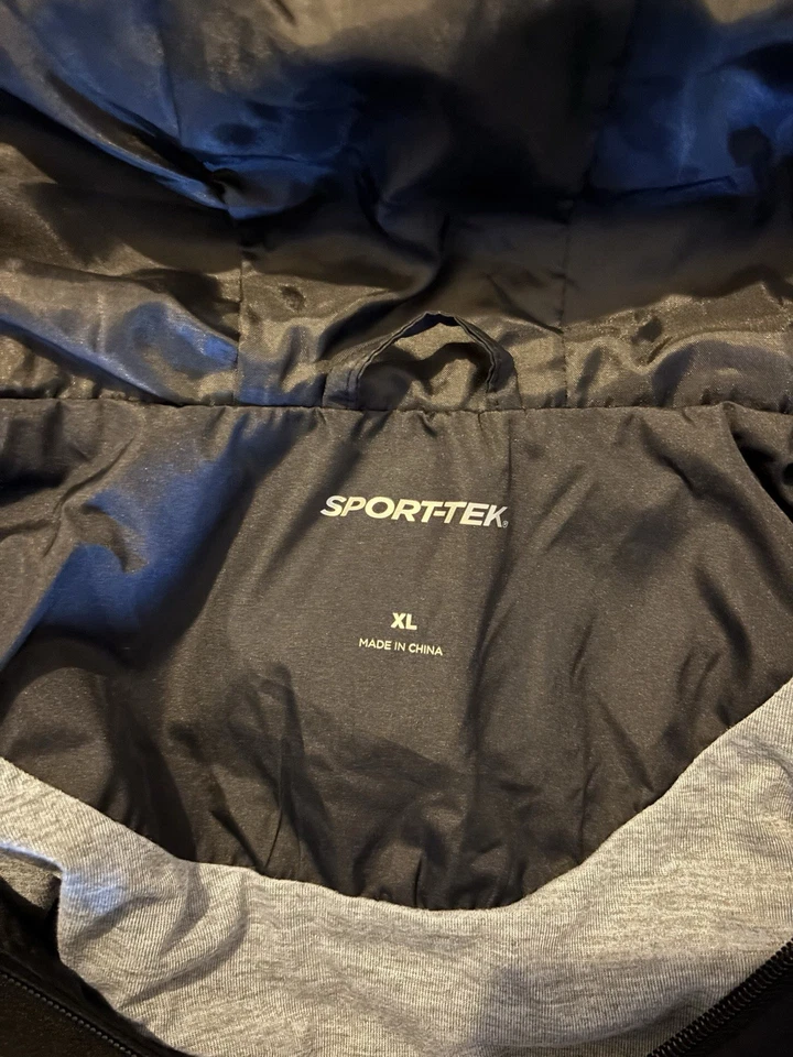 Sport-Tek Men's Polyester Black Hooded Windbreaker Jacket Size X-Large  - Image 2 of 3