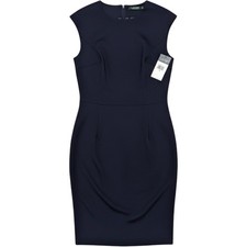 Lauren Ralph Lauren Dress Womens 6 Navy Sheath Sleeveless Crew Neck Professional