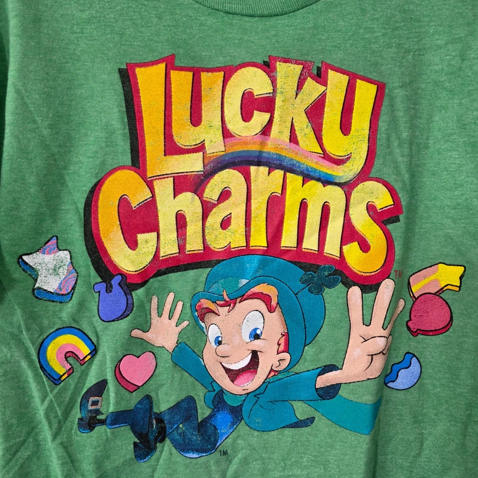 Camisa de cereal verde mascota duende Lucky Charms jóvenes niños nueva con etiquetas grande (10-12) Foto 4 de 4