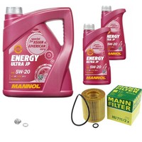 Mann Inspektionspaket 7L Mannol Energy Ultra JP 5W-20 FüR Mazda 6 Kombi 2.5 MZR