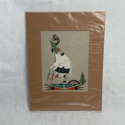 Jose J D Roybal  Native American Kachina Dancer Hand Made Silk Screen Print