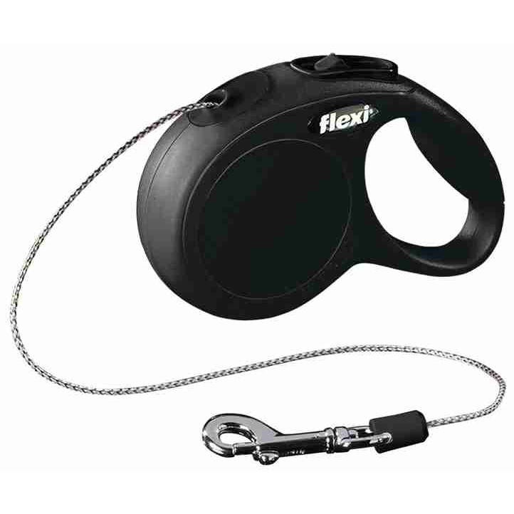 FLEXI LEINE New Classic SCHNUR XS 3m, für Hunde bis 8kg, Schwarz