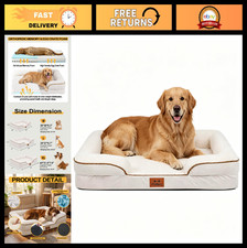 Extra Large Orthopedic Dog Bed - Memory Foam, Washable Cover, Waterproof, Bolste