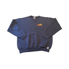 Vtg Russell Athletic Youth M Navy Blue Bulldogs Embroidered Crewneck Sweatshirt