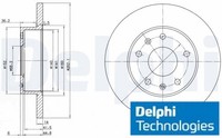 2X Bremsscheibe Delphi BG3426 2 Bremsscheiben Vorderachse Vorne