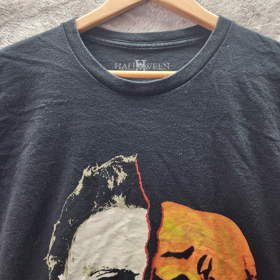 Camiseta Halloween Michael Myers Cara Dividida Calavera Horror Rock Rebel L Hecha en EE. UU. Foto 4 de 4