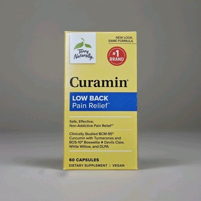   Terry Naturally, Curamin, Low Back Pain Relief,  60 Capsules,  Exp: 04/2028  