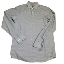 Boss Hugo Boss Sharp Fit Blue/Gray Check Dress Shirt 15.5