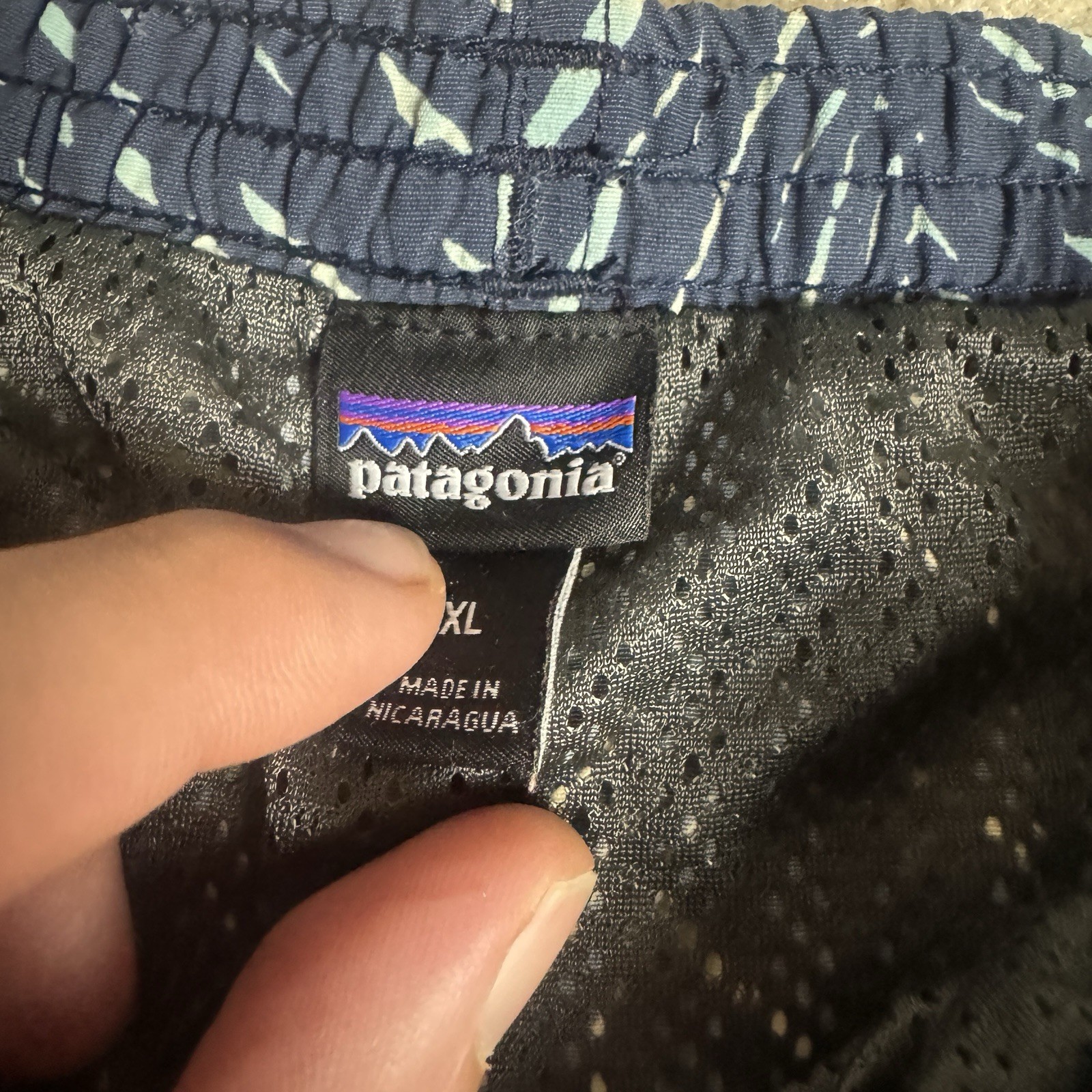 Patagonia Mens Floral Swim Board Shorts Inside Mesh Large Blue thumbnail 2