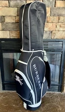 Burberry Black/White Golf Carry Bag Cart Caddy Staff Tour Rare Japan Used