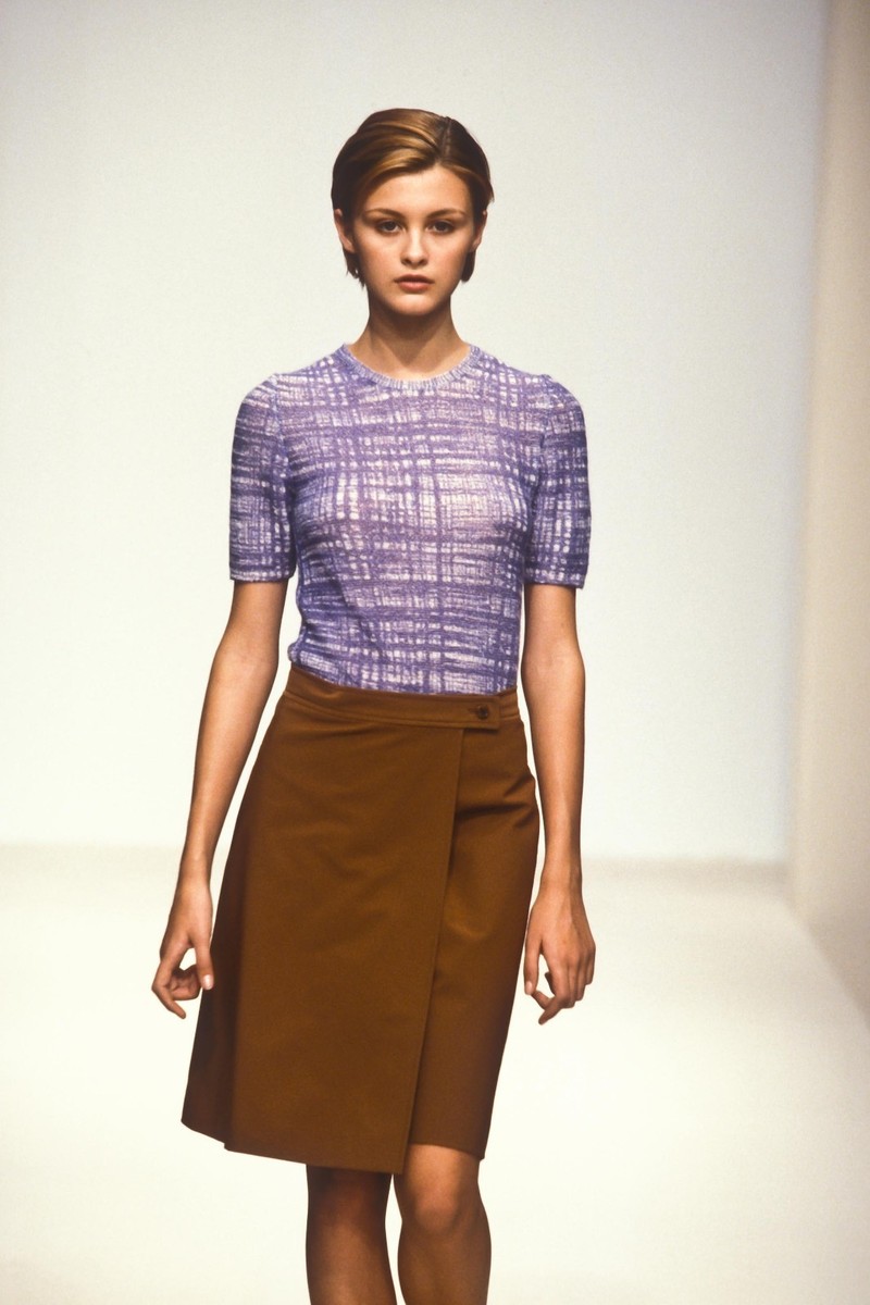 Vintage Archive Prada Spring 1996 Navy Blue Wrap Skirt 44 Runway