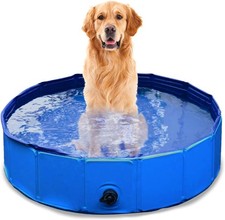 Zone Tech Anti-Slip Foldable Pet & Kids Pool, 15 x 14 x 4 in, PVC