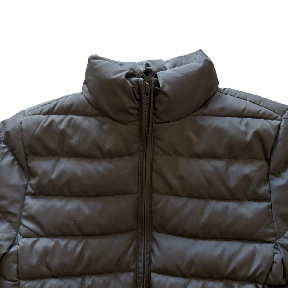 Jaqueta acolchoada uniforme escolar inverno quente preta juvenil infantil tamanho M 7/8 - Imagem 2 de 4