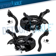 Front Steering Knuckles Hub Bearings Outer Tie Rods for 2006-2011 Honda Civic