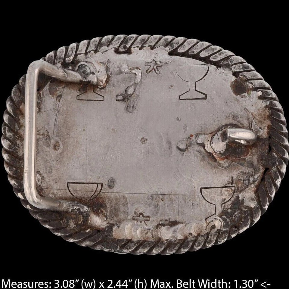 Pegaso Hippie Fantasía Motociclista Hecho a Mano Hippy Caballo Alado Vintage Hebilla de Cinturón Foto 4 de 4