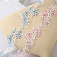 2 inch wide embroidered lace trim price for yard select color