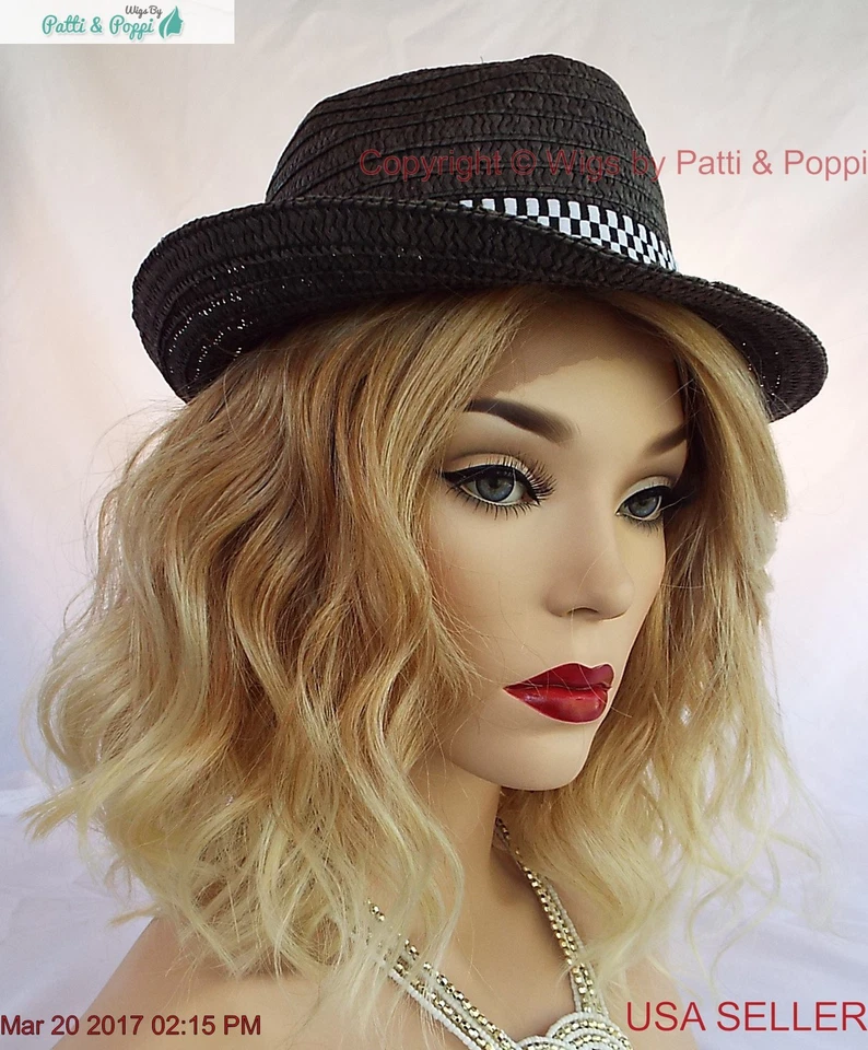 Beach Waves 假发花边前热安全中等长度金色 T27.613 美国销售 1158 A — 第 4/4 张图片