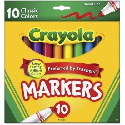 Crayola 58-7722 Classic Broadline Markers 10 Brown, Purple