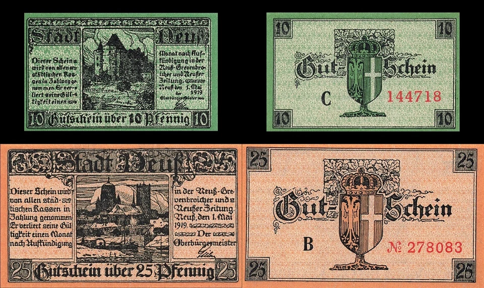 2 x NOTGELD Neuß Stadt NEUSS - Bild 1 von 1
