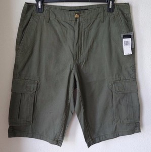 Sean-John-Mens-Olive-Green-Cotton-Cargo-Shorts-34-NWT-49-50