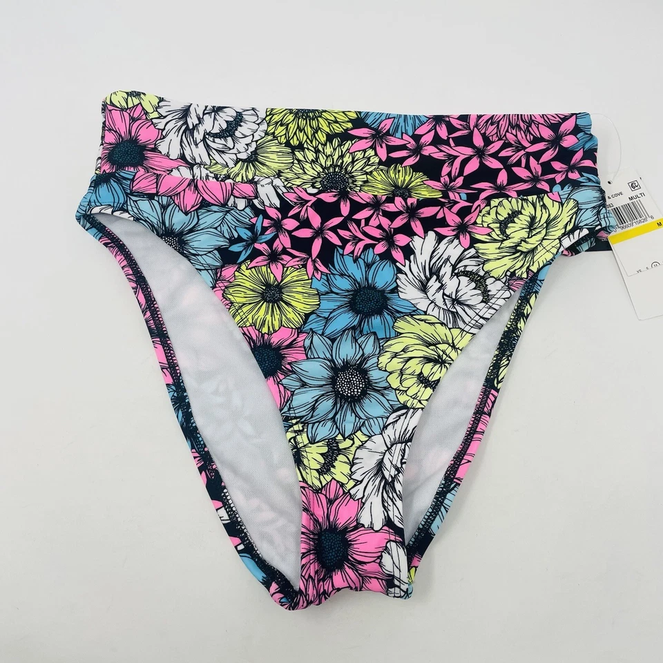 Salt + Cove Juniors Medium Blossomed Floral Print High-Waist Bikini Bottoms 475 - Image 2 of 4