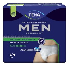 10 Slip TENA MEN Premium Fit MAXI Mutande Assorbenti Uomo Incontinenza TG. S/M