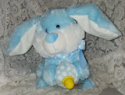 Vintage Stuffed Easter Bunny Rabbit Plush Sings Ears Move Fan Lights Up w/ Words