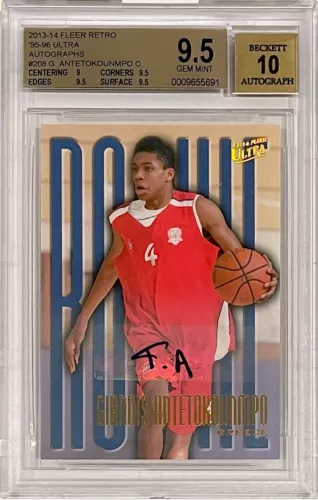 2013 Fleer Retro '95 Ultra #208 Giannis Antetokounmpo Rookie RC BGS 9.5 Auto 10