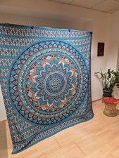 XXL 240x210cm  Mandala BLAU BLUME Wandbehang ...