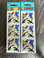 Sandylion Prismatic Tropical Birds Parrot Toucan Vintage 1990’s 2 Sheets Sealed