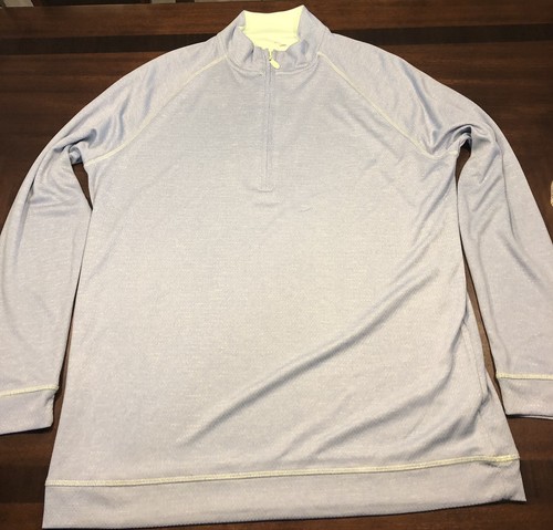 Golf Uomo Taglia Large 1/4 Zip Giacca Golf Pullover Grigio Manica Lunga Testa Sottile - Foto 2 di 5