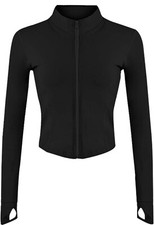 Gihuo Women's Athletic Full Zip Lightweight Workout Jacket with Thumb Holes -NWT