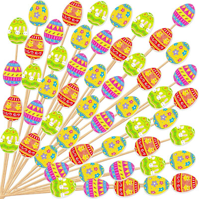 200 Pcs Easter Egg Cocktail Pick Fancy Cocktail Toothpick Easter Food